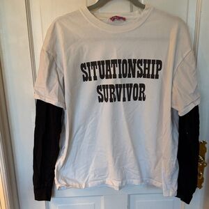 Edikted White Tee with Pink Label